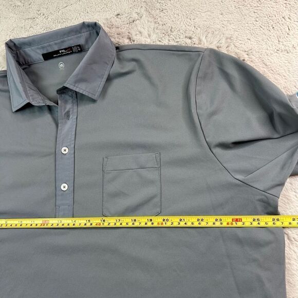 RLX Ralph Lauren Polo Shirt Mens XL Grey Golf Wicking Shaw Charity Classic Logo - Picture 7 of 9